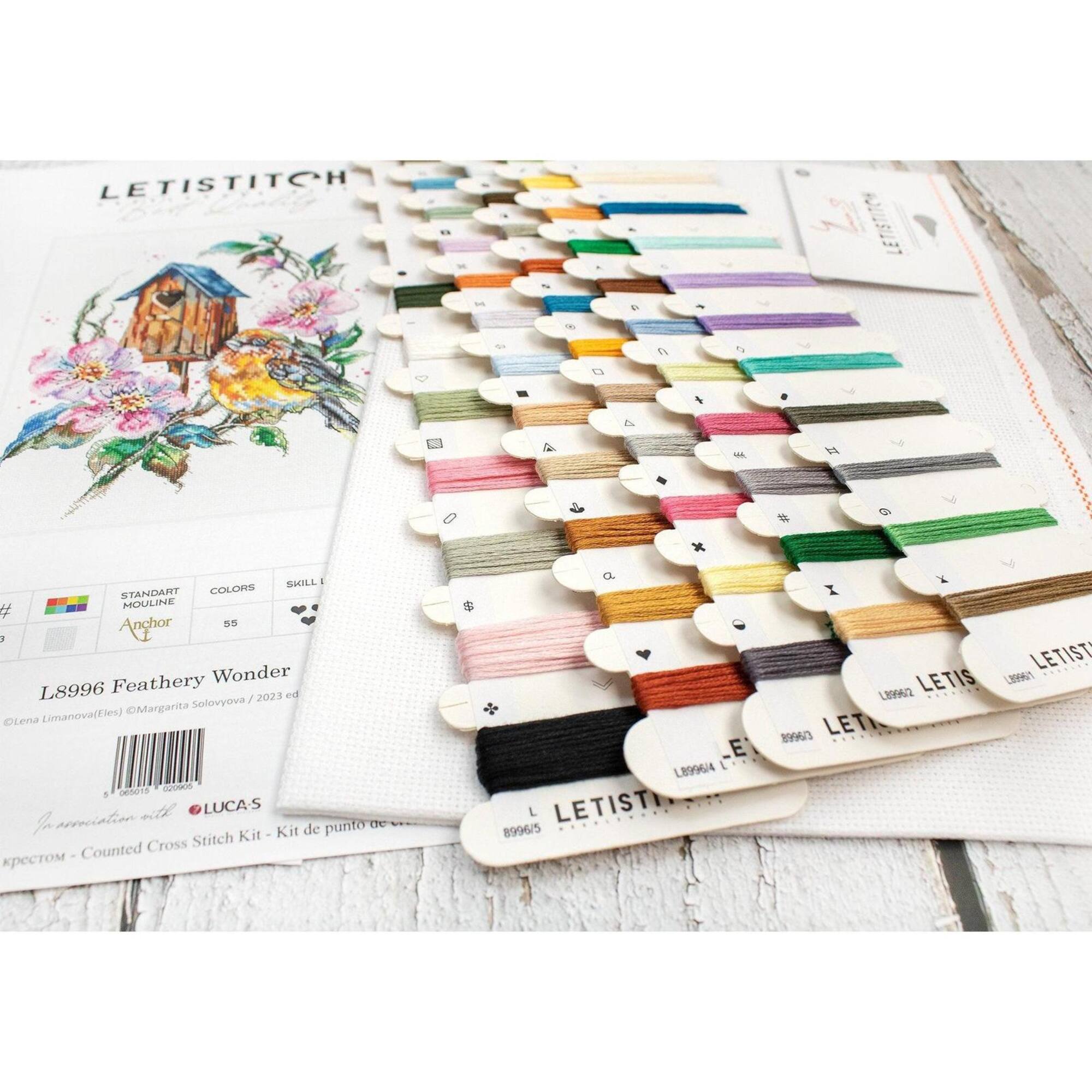 LetiStitch Feathery Wonder Counted Cross Stitch Kit